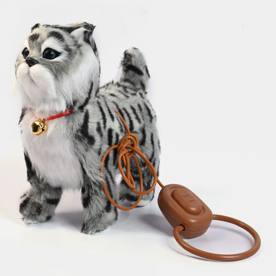 Electronic Plush Cat Toy Attractive Animal Sound For Kids