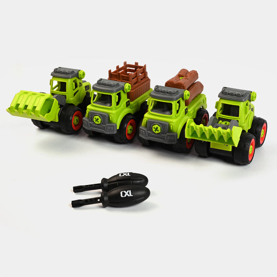 Assembly Vehicles Toys 4PCs Play Set For Kids