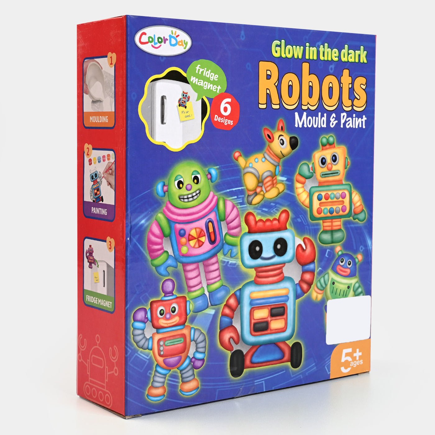 Glow In The Dark Robot Mould & Paint Play Set For Kids