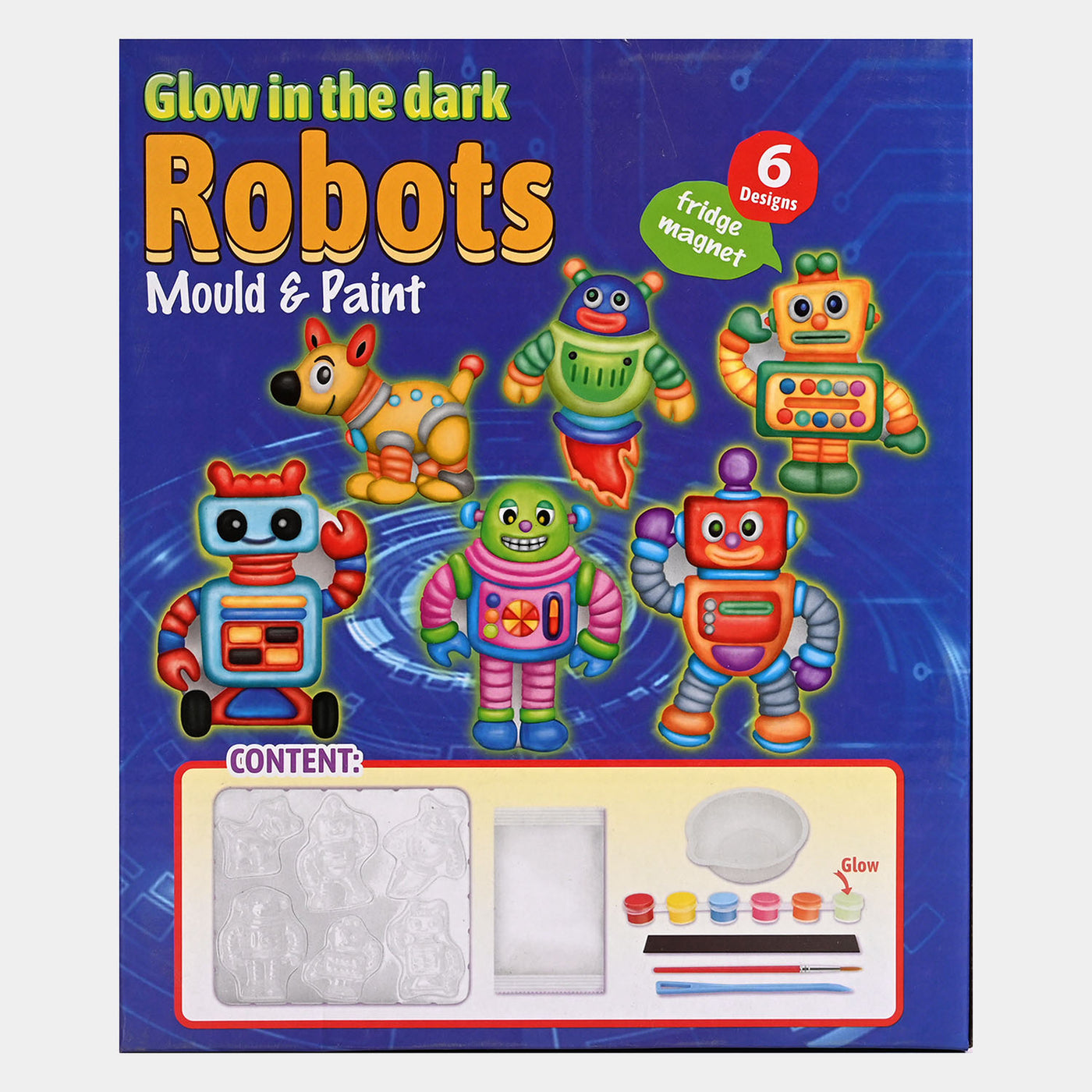 Glow In The Dark Robot Mould & Paint Play Set For Kids