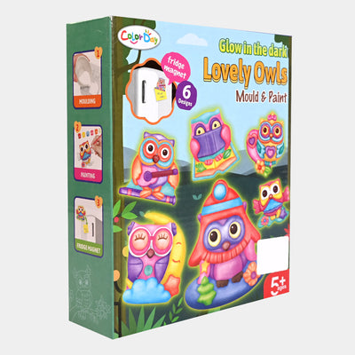 Glow In The Dark Lovely Owls Mould & Paint Play Set For Kids