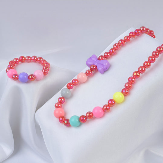 Elegant Beaded Necklace/Mala & Bracelet For Girls