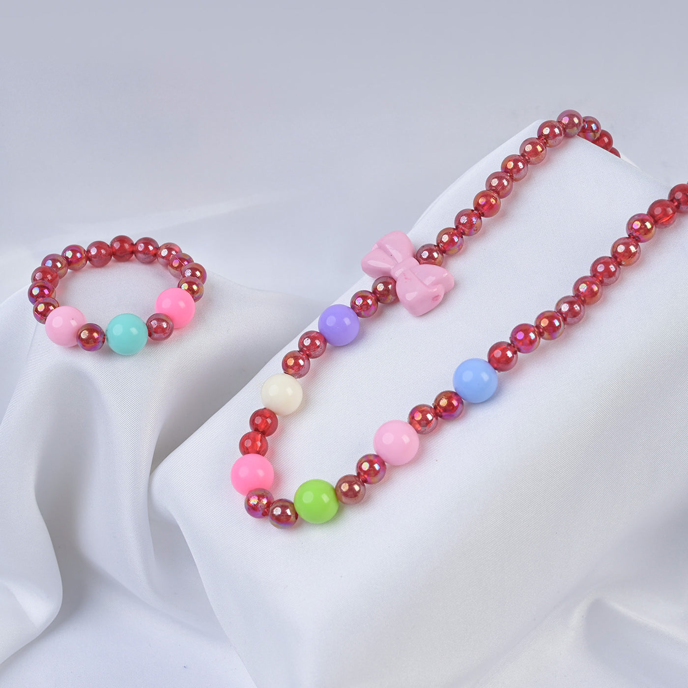 Elegant Beaded Necklace/Mala & Bracelet For Girls