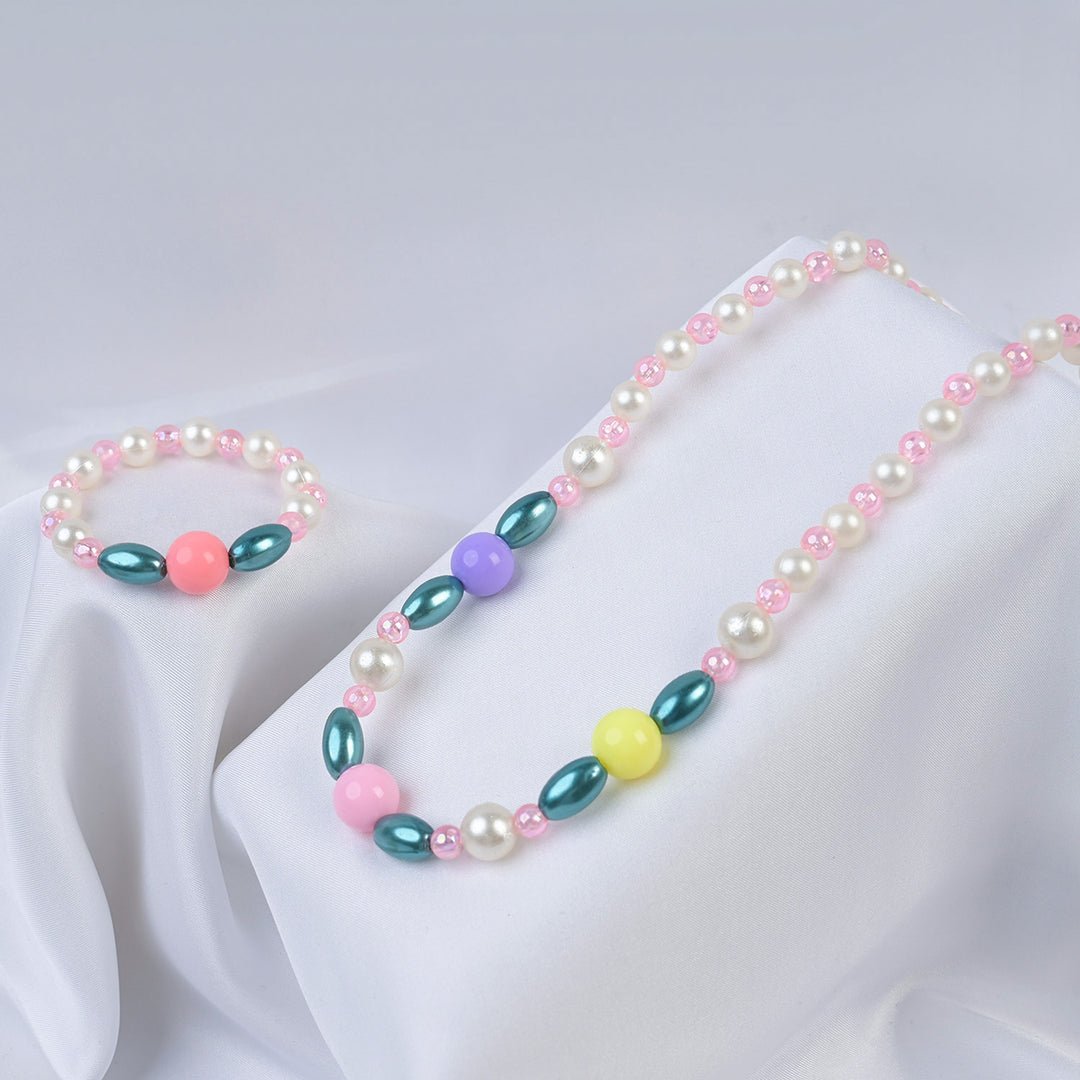 Elegant Beaded Necklace/Mala & Bracelet For Girls