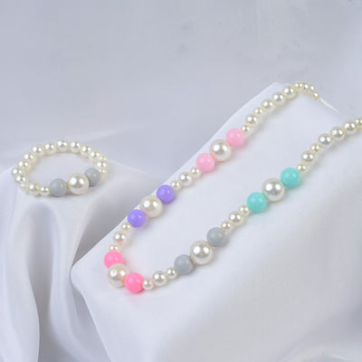 Elegant Beaded Necklace/Mala & Bracelet For Girls