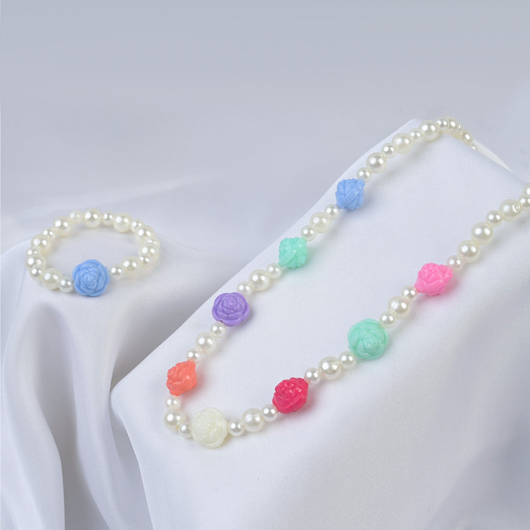 Elegant Beaded Necklace/Mala & Bracelet For Girls