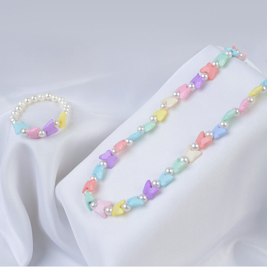 Elegant Beaded Necklace/Mala & Bracelet For Girls