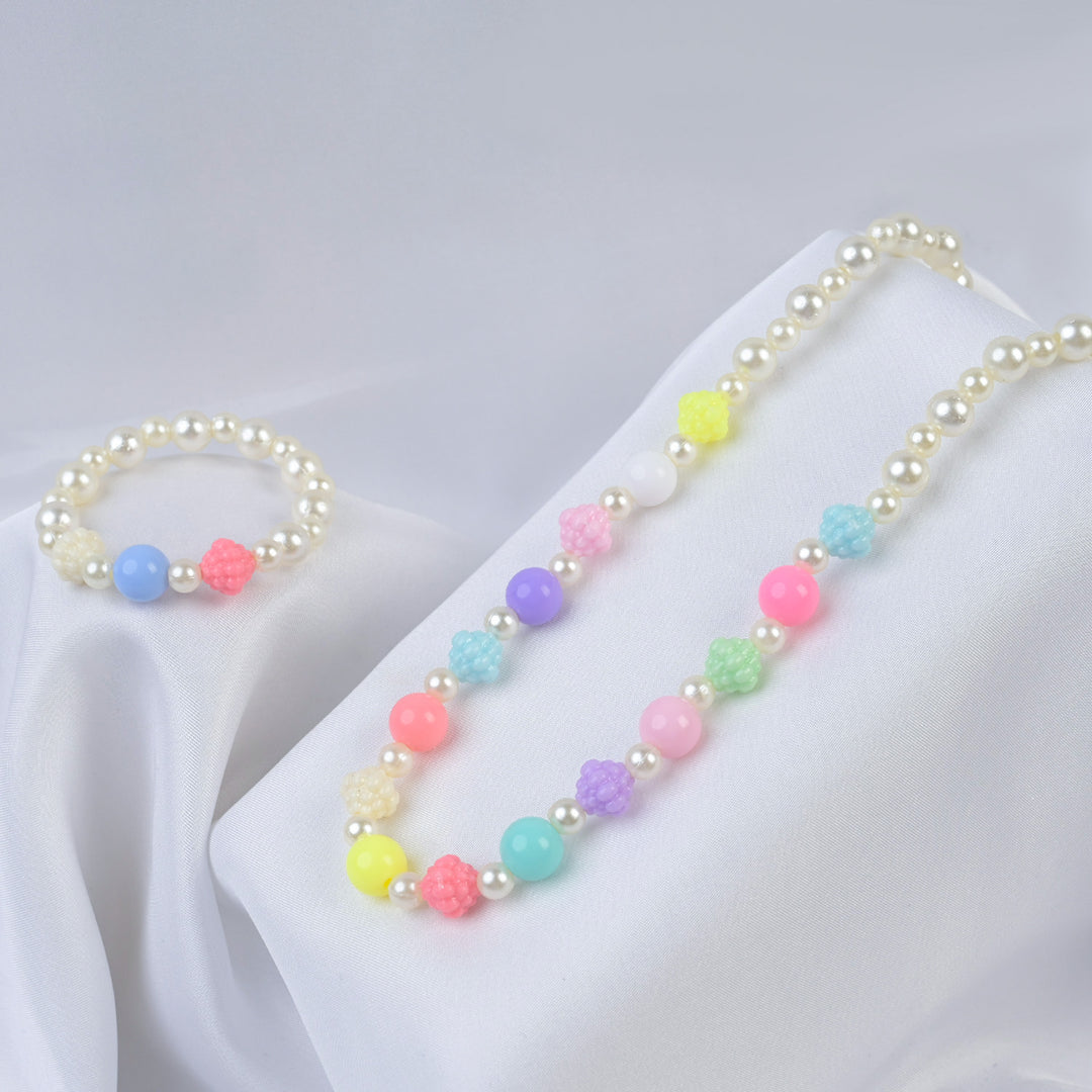 Elegant Beaded Necklace/Mala & Bracelet For Girls