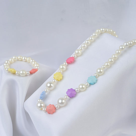 Elegant Beaded Necklace/Mala & Bracelet For Girls