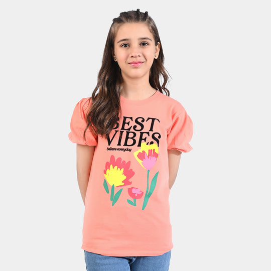 Girls Slub Jersey T-Shirt Best Vibes