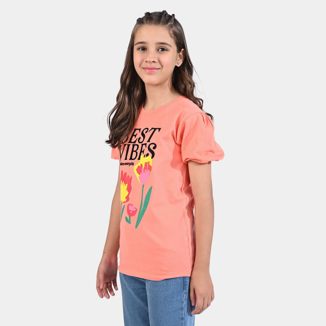 Girls Slub Jersey T-Shirt Best Vibes