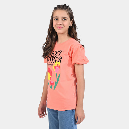 Girls Slub Jersey T-Shirt Best Vibes