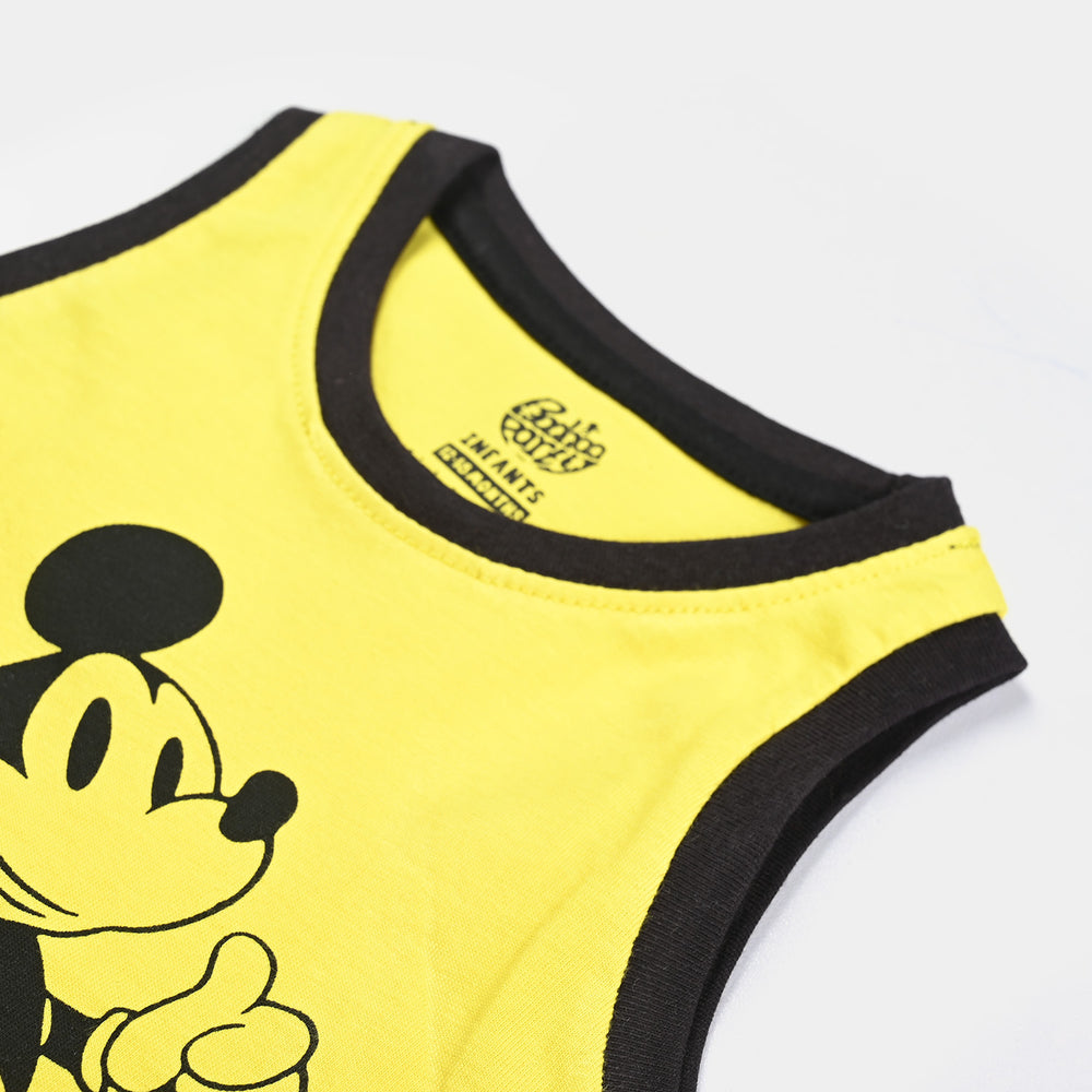 Infant Boys Cotton Jersey Sando Character -B-Yellow