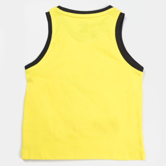 Infant Boys Cotton Jersey Sando Character -B-Yellow