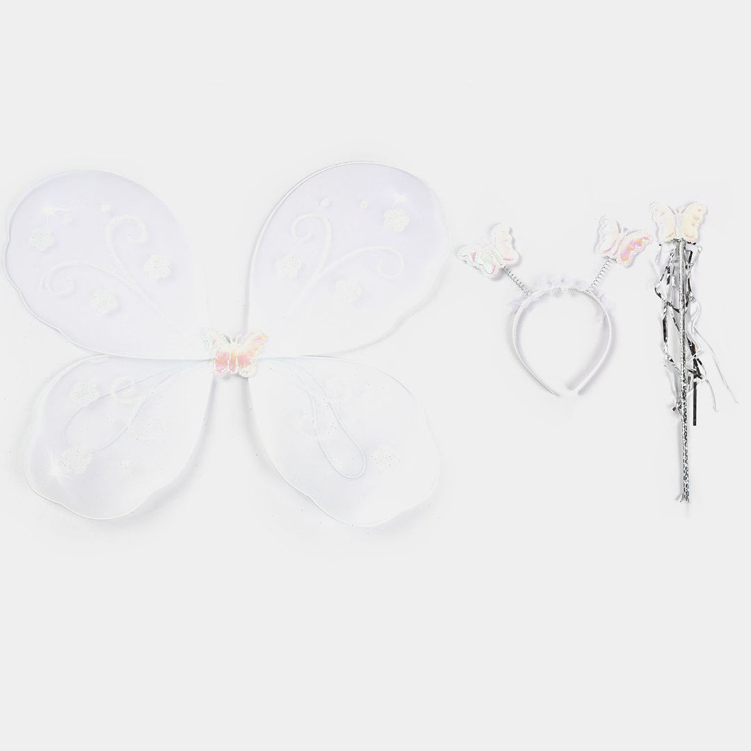 FAIRY BUTTERFLY WINGS WITH MATCHING HAIR BAND AND MAGIC WAND