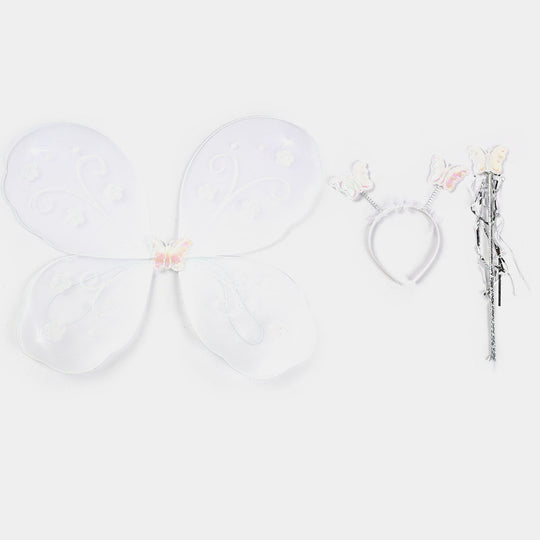 FAIRY BUTTERFLY WINGS WITH MATCHING HAIR BAND AND MAGIC WAND