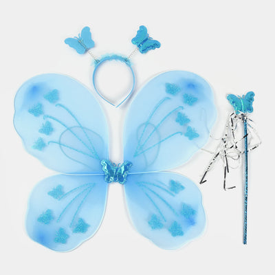 FAIRY BUTTERFLY WINGS WITH MATCHING HAIR BAND AND MAGIC WAND