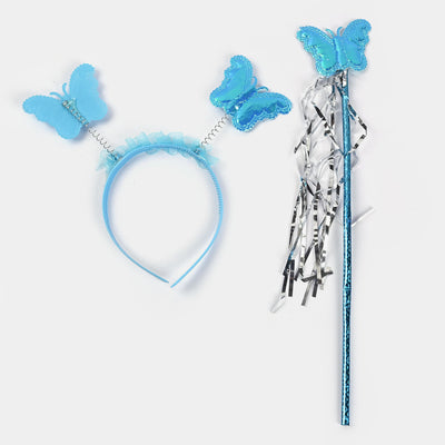 FAIRY BUTTERFLY WINGS WITH MATCHING HAIR BAND AND MAGIC WAND