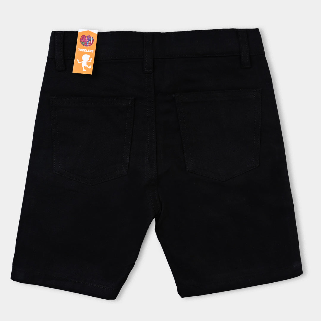 Boys Cotton Twill Short Challenge-BLACK