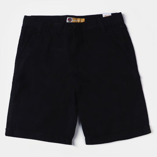 Boys Cotton Twill Short Basic-BLACK