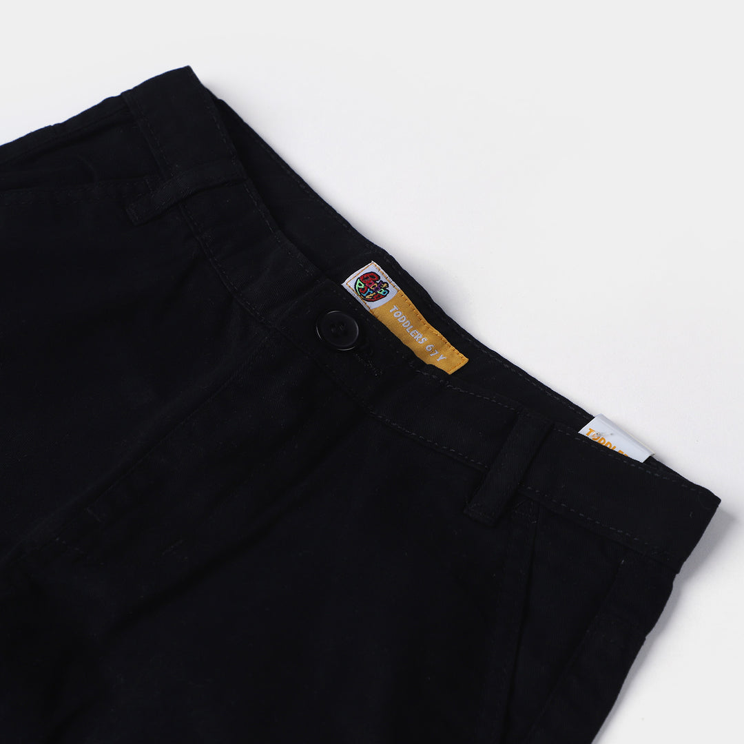 Boys Cotton Twill Short Basic-BLACK