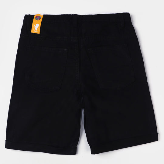 Boys Cotton Twill Short Basic-BLACK