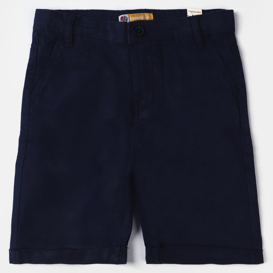 Boys Cotton Twill Short Basic-Navy