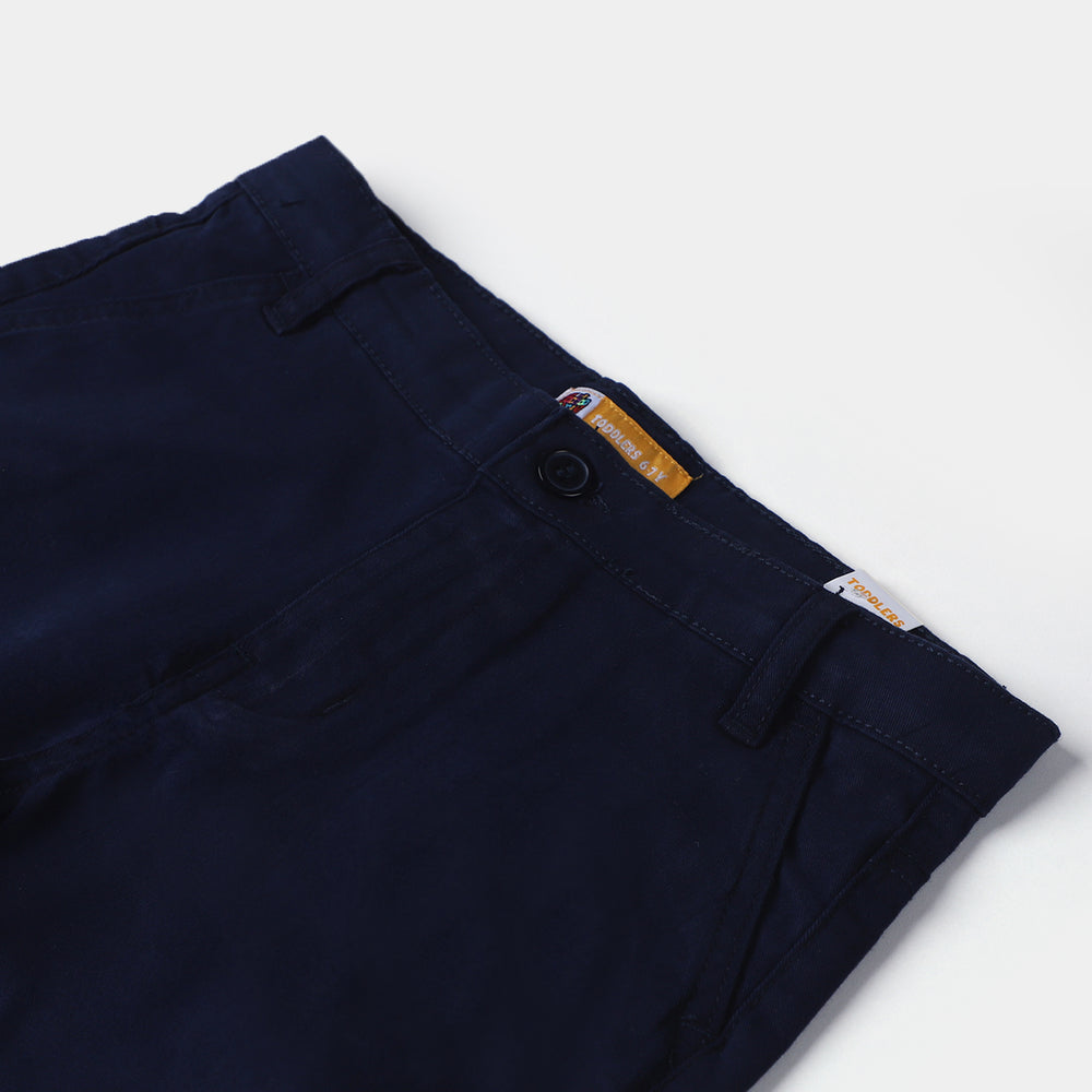 Boys Cotton Twill Short Basic-Navy