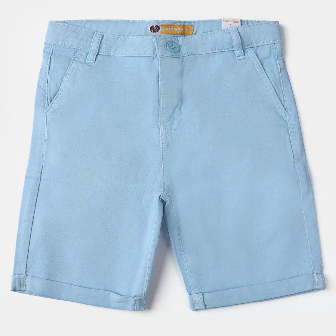 Boys Cotton Twill Short Basic-Sky Blue