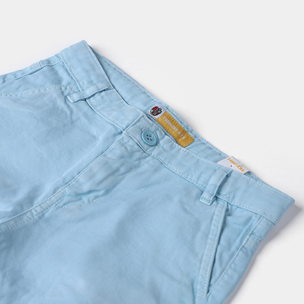 Boys Cotton Twill Short Basic-Sky Blue