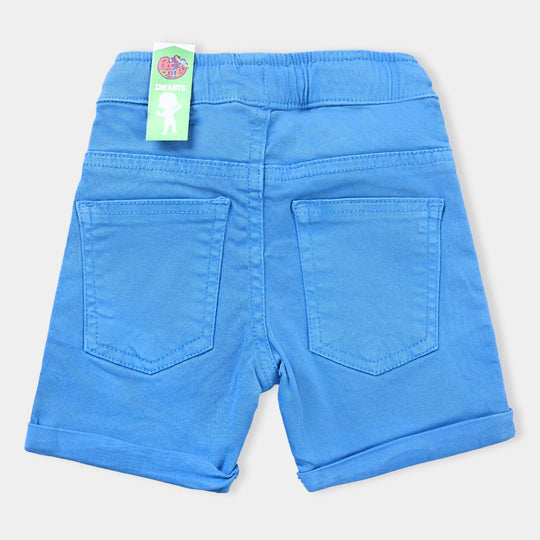 Infant Boys Cotton Twill Short Bear Hanging-R.Blue