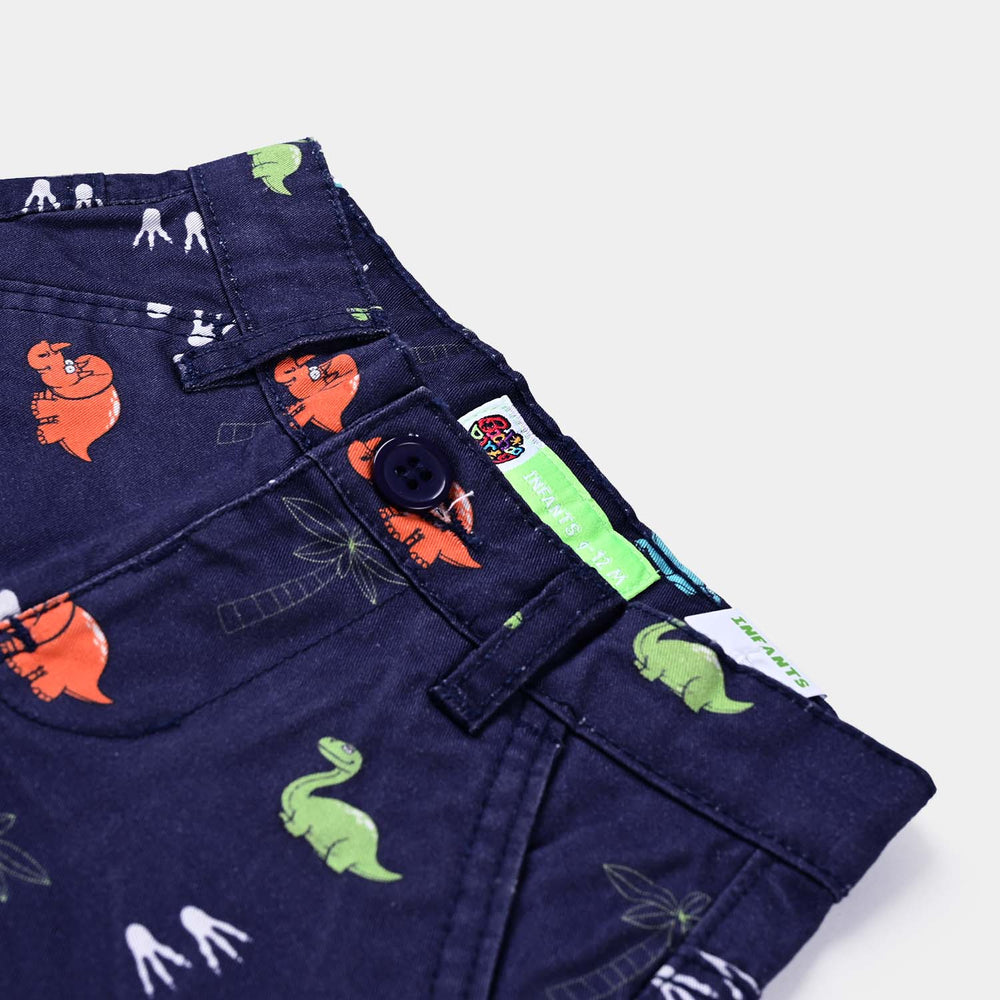 Infant Boys Cotton Short Printed Dino -NAVY