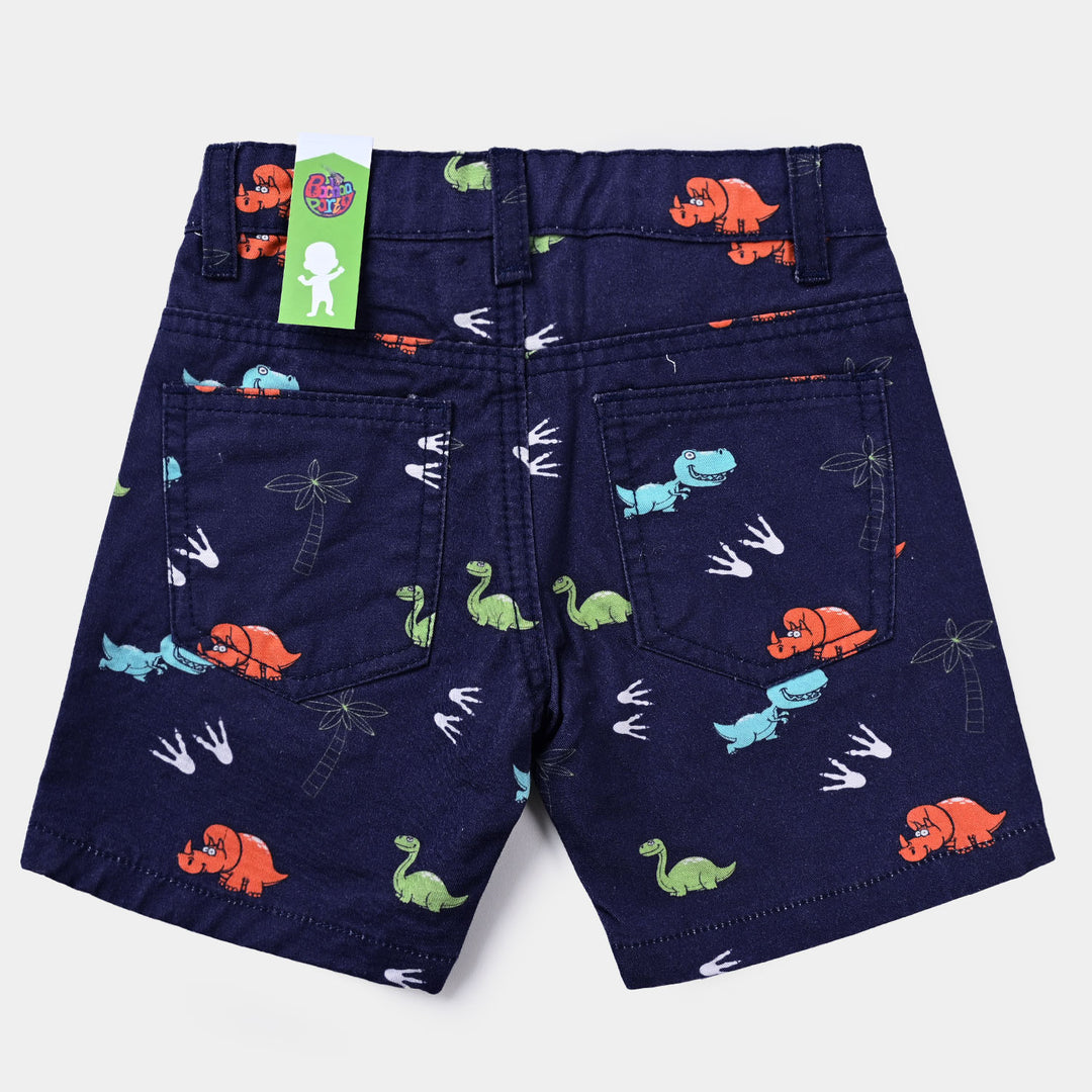 Infant Boys Cotton Short Printed Dino -NAVY