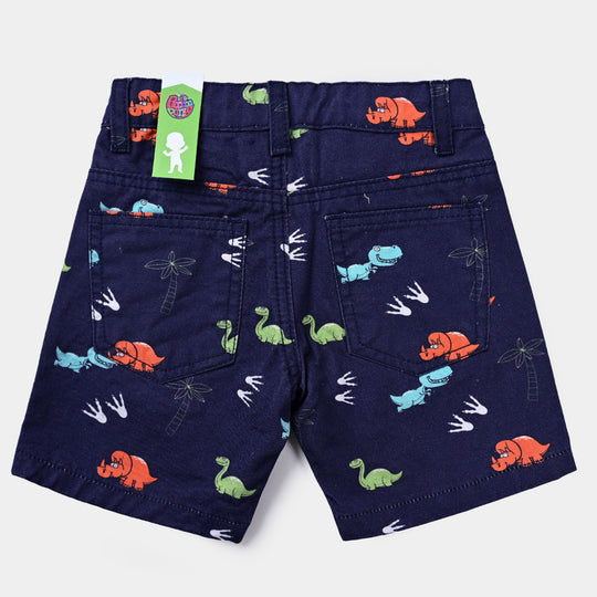 Infant Boys Cotton Short Printed Dino -NAVY