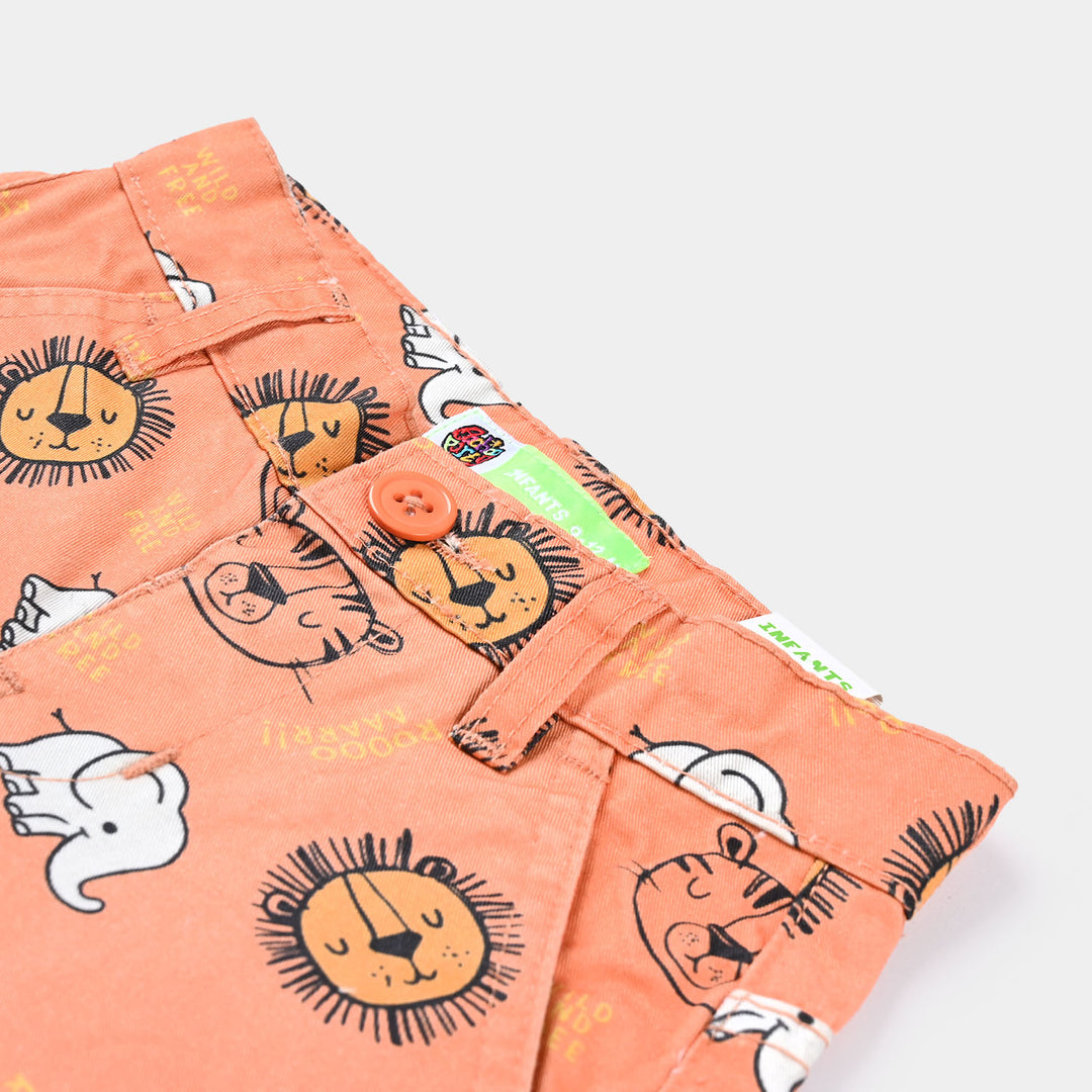 Infant Boys Cotton Short Animals -ORANGE