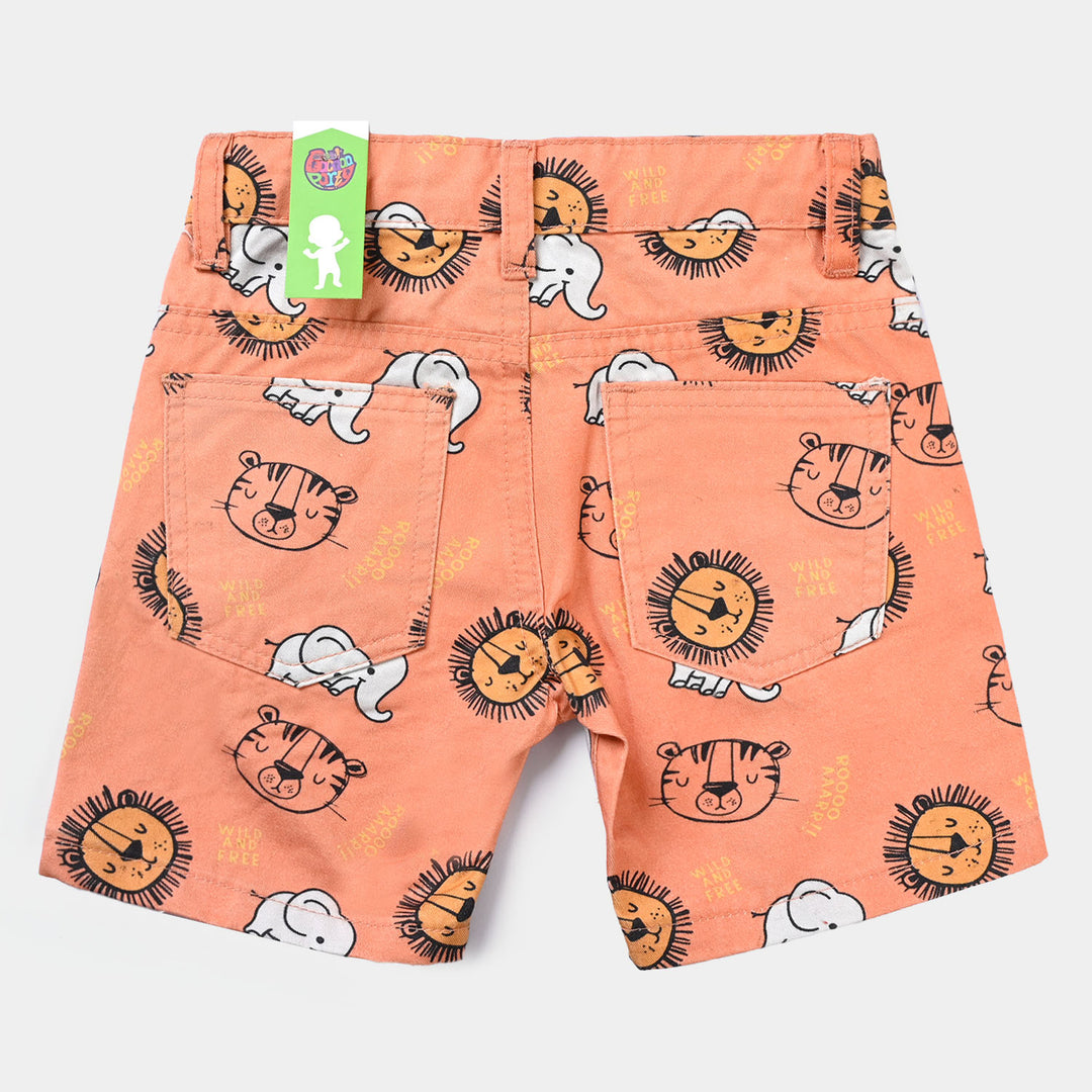 Infant Boys Cotton Short Animals -ORANGE