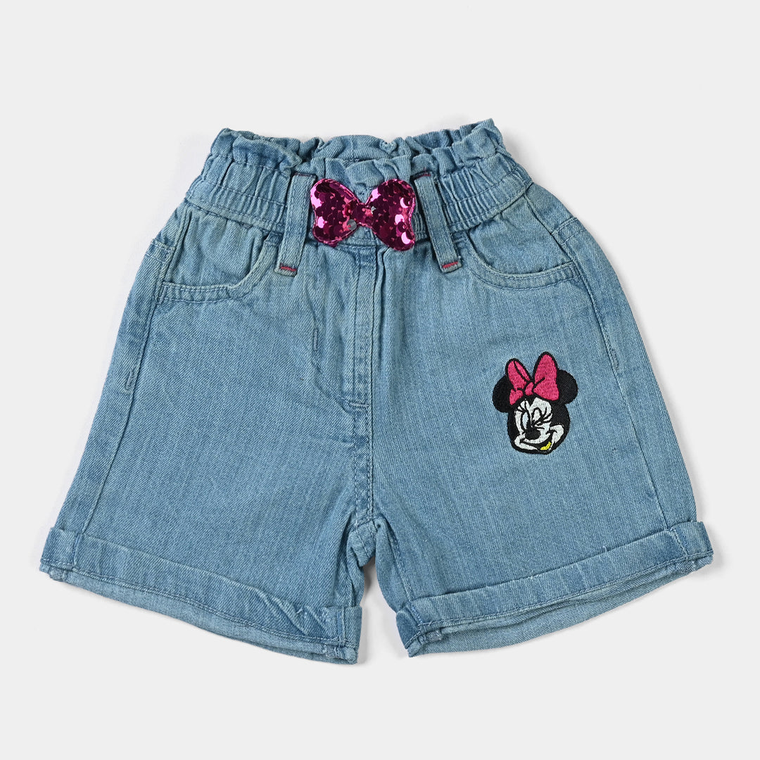 Infant Girls Denim rigid Short -Ice Blue