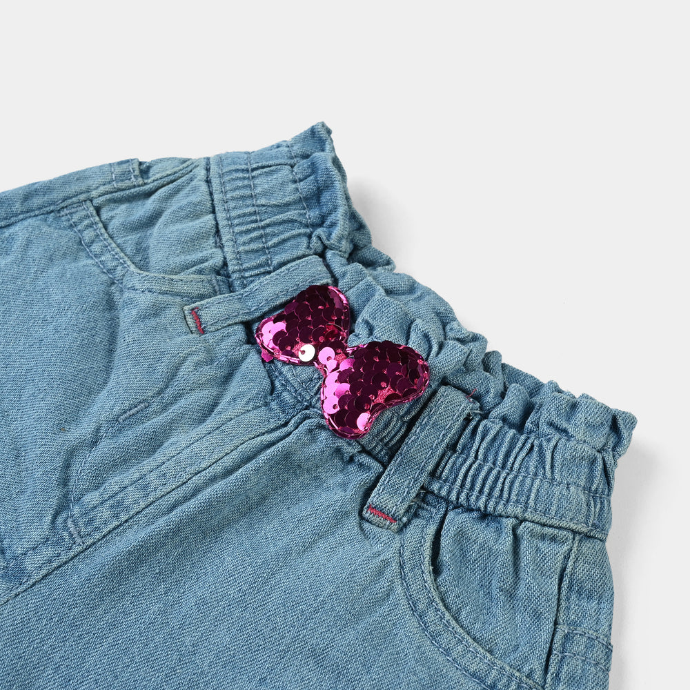 Infant Girls Denim rigid Short -Ice Blue