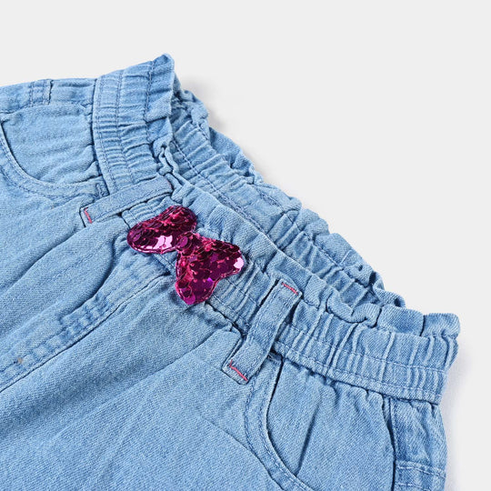 Girls Denim rigid Short -Ice Blue