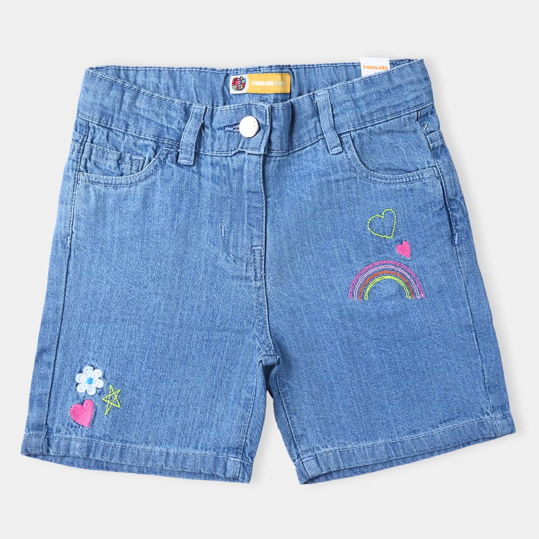 Girls Denim rigid Short Rainbow-Ice Blue