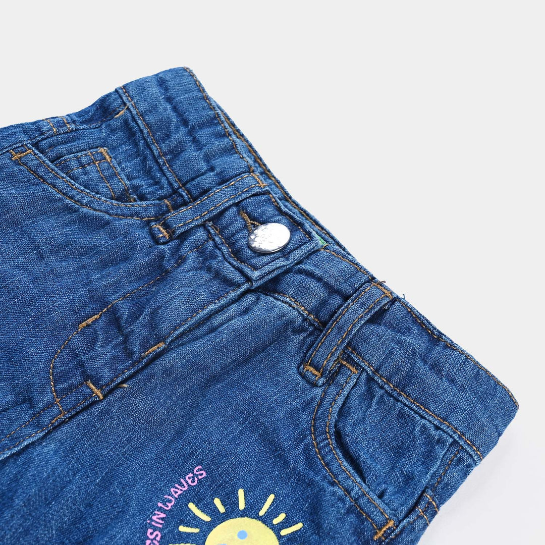 Infant Girls Denim rigid Short Sun  Mid-Blue