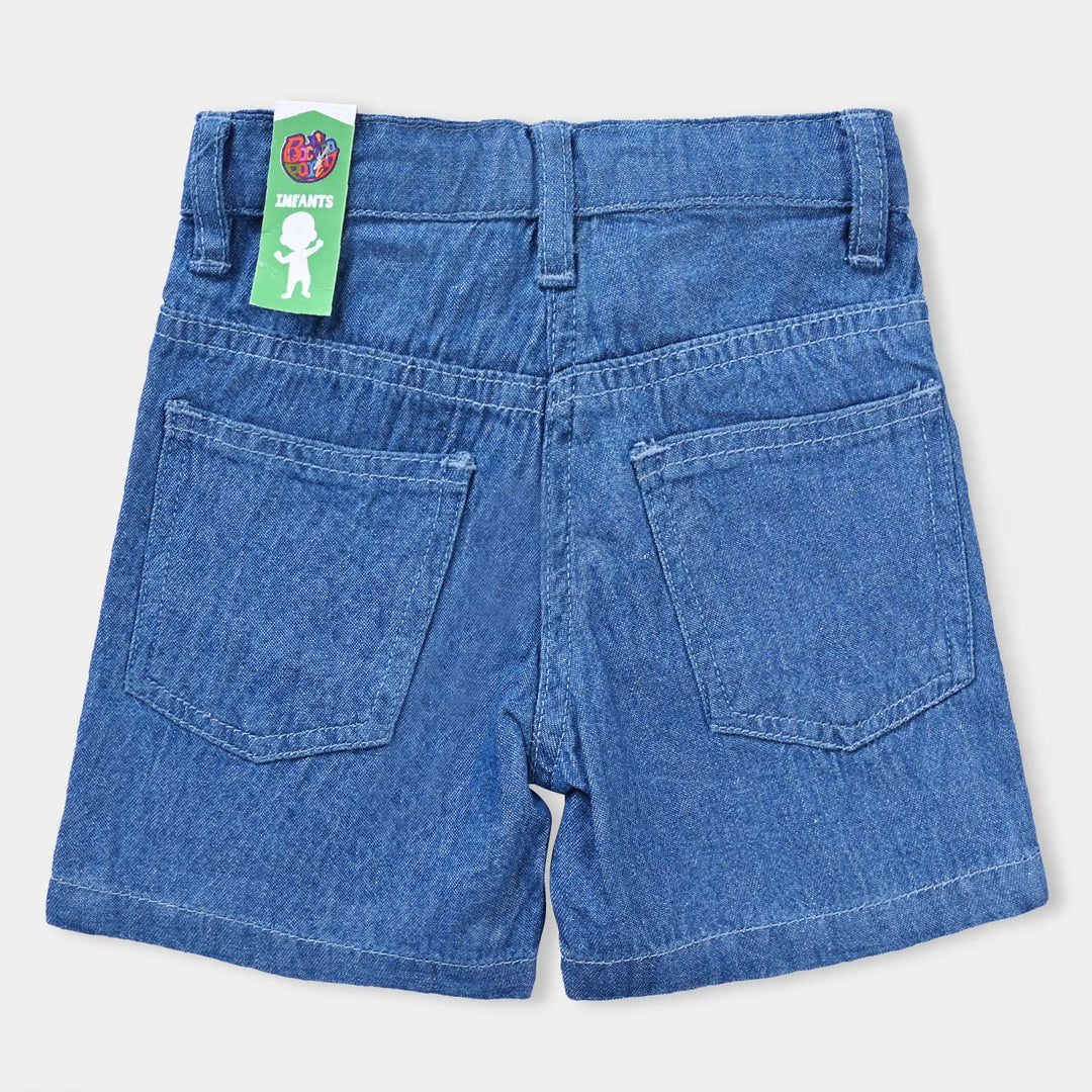 Infant Girls Denim Short Character-Mid Blue