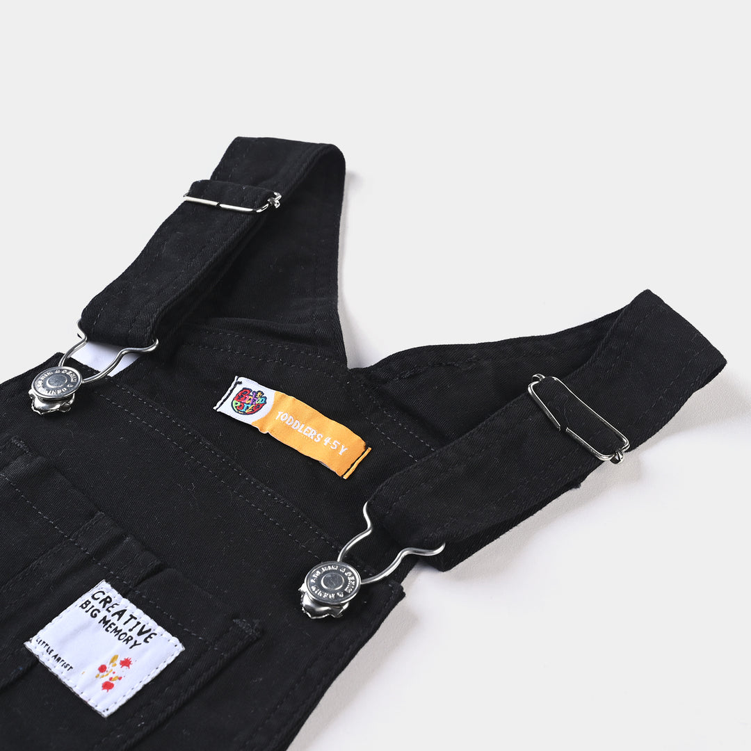 Boys Cotton Twill dungaree Creative-BLACK