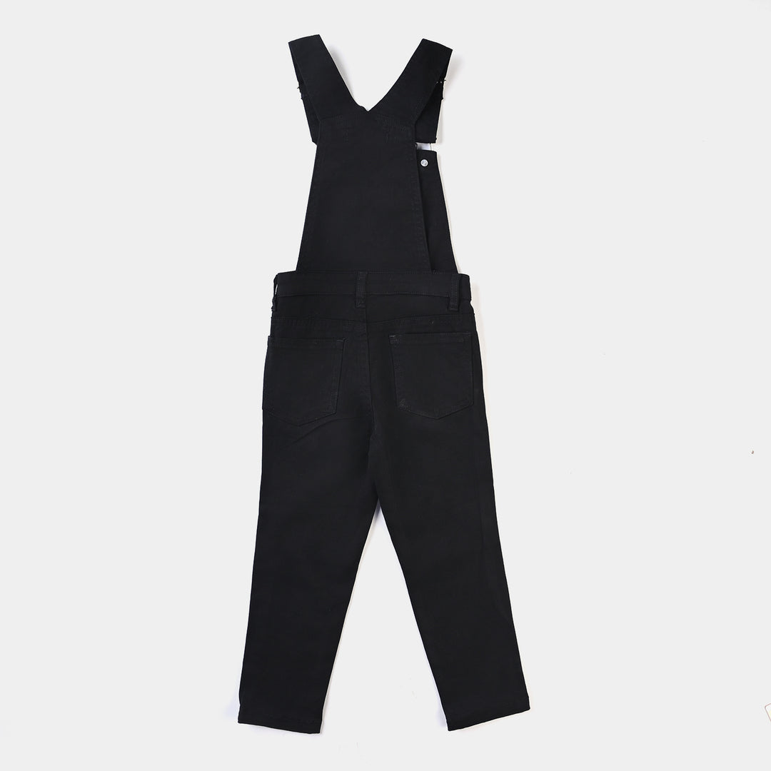 Boys Cotton Twill dungaree Creative-BLACK