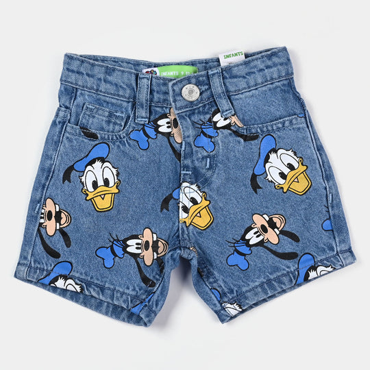 Infant Boys Denim Stretch Short Character-Ice Blue