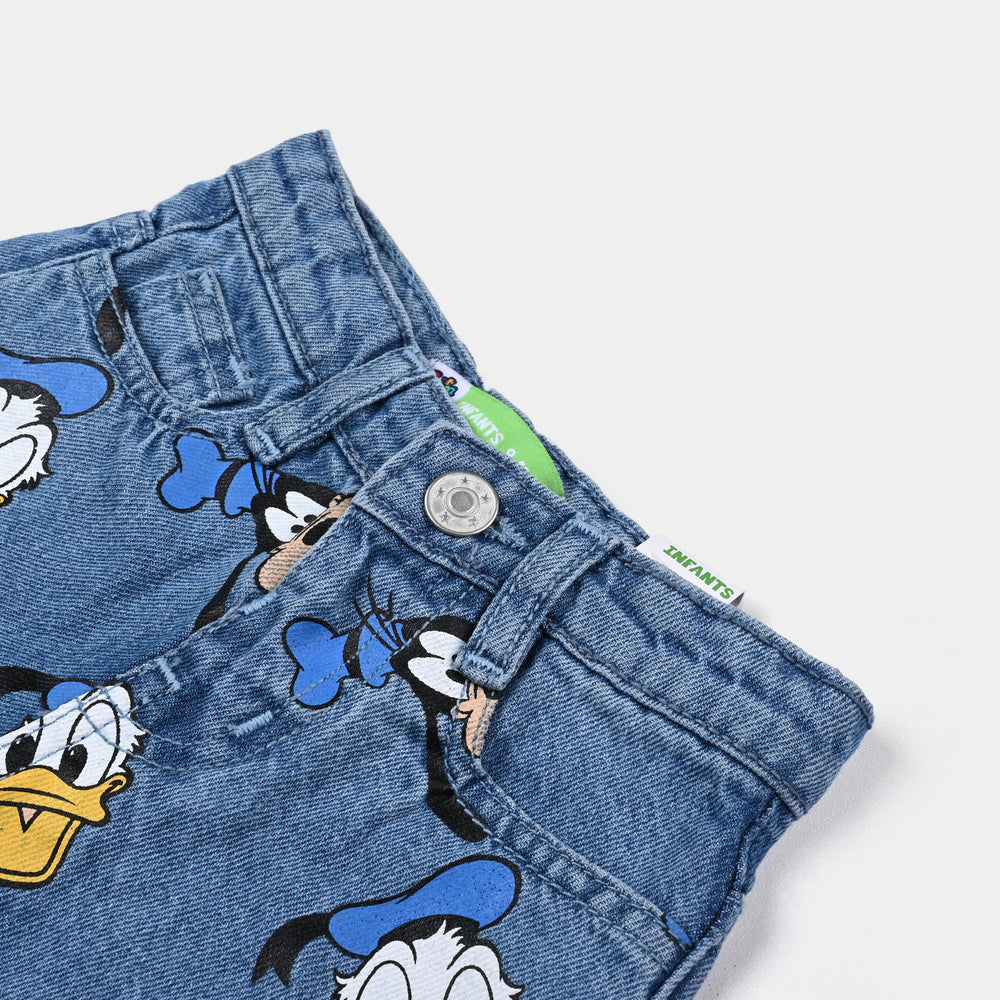 Infant Boys Denim Stretch Short Character-Ice Blue