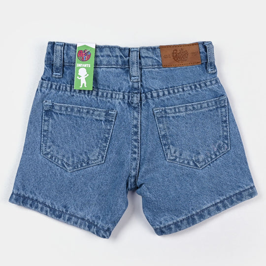 Infant Boys Denim Stretch Short Character-Ice Blue