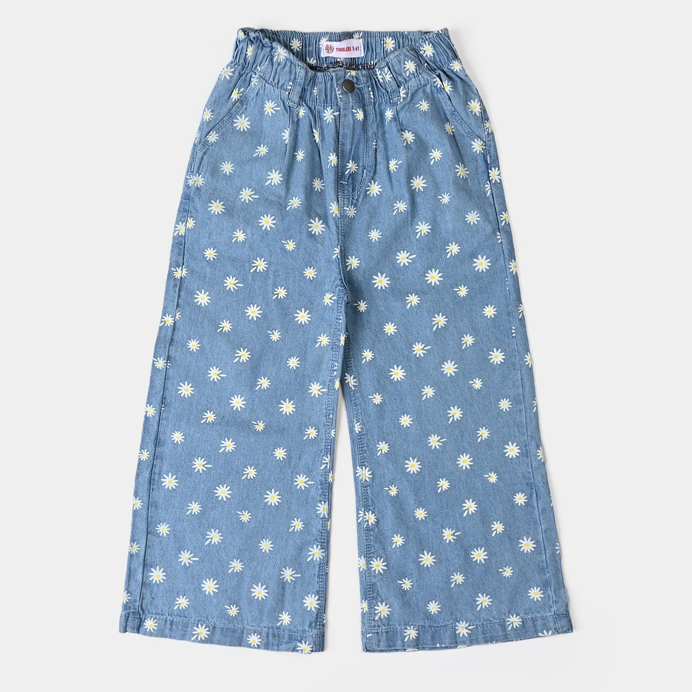 Girls Tensile Denim (Light Denim) Pant-Ice Blue