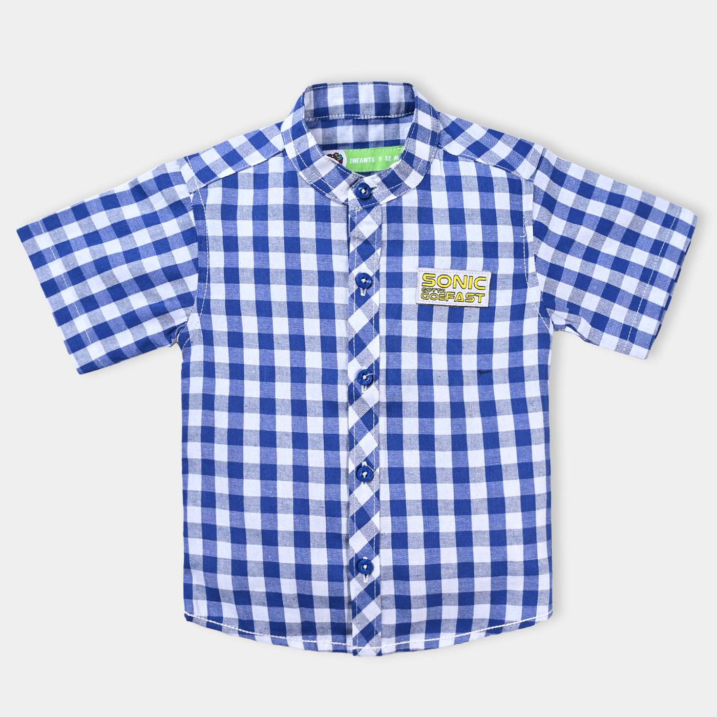 Infant Boys Yarn Dyed Casual Shirt Character -Blue