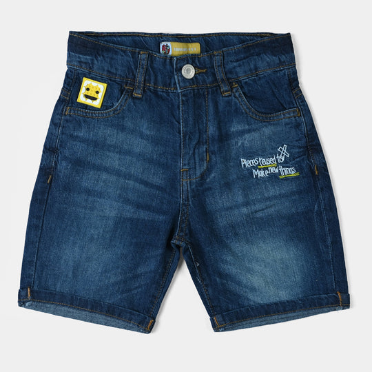 Boys Denim rigid Short Reused Things-Mid Blue